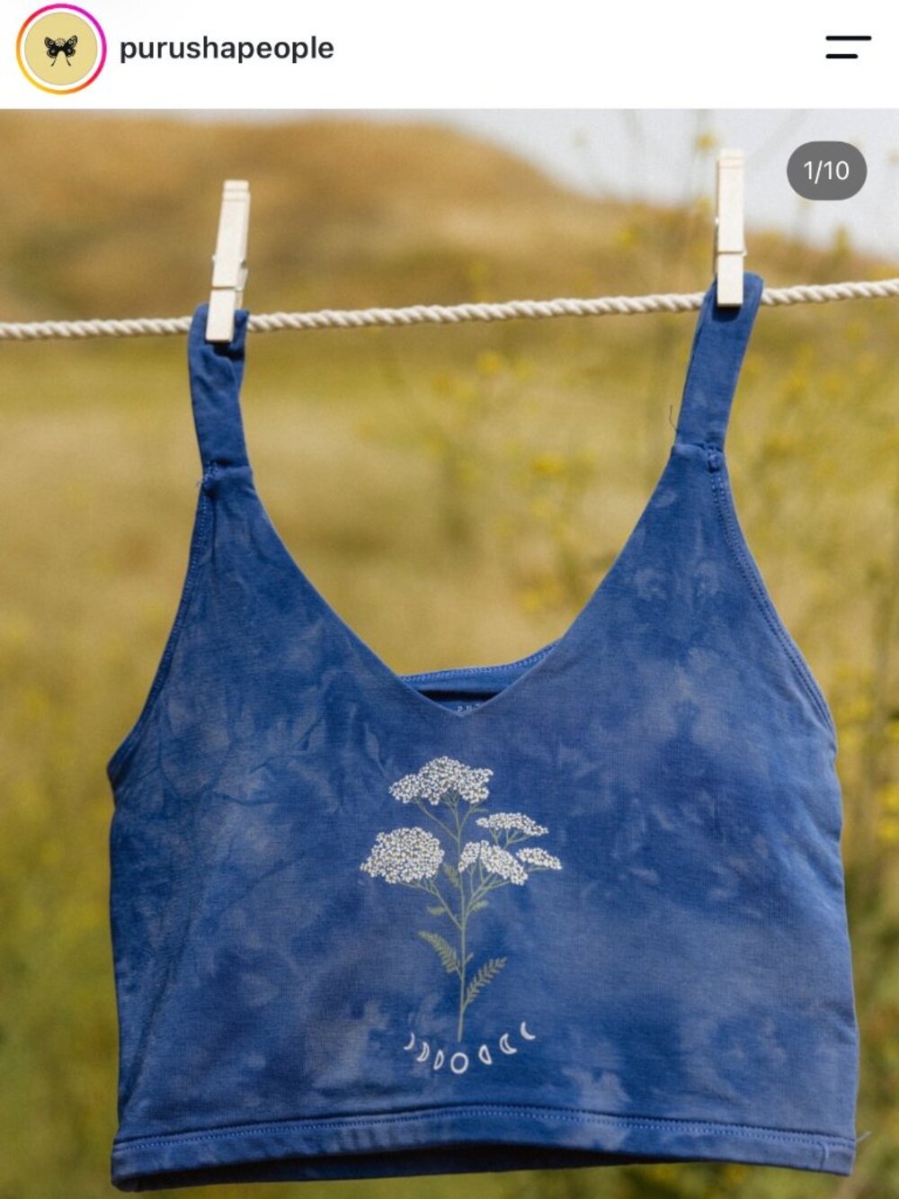 Purusha People - Yarrow Moon Tank Top Bralette - S